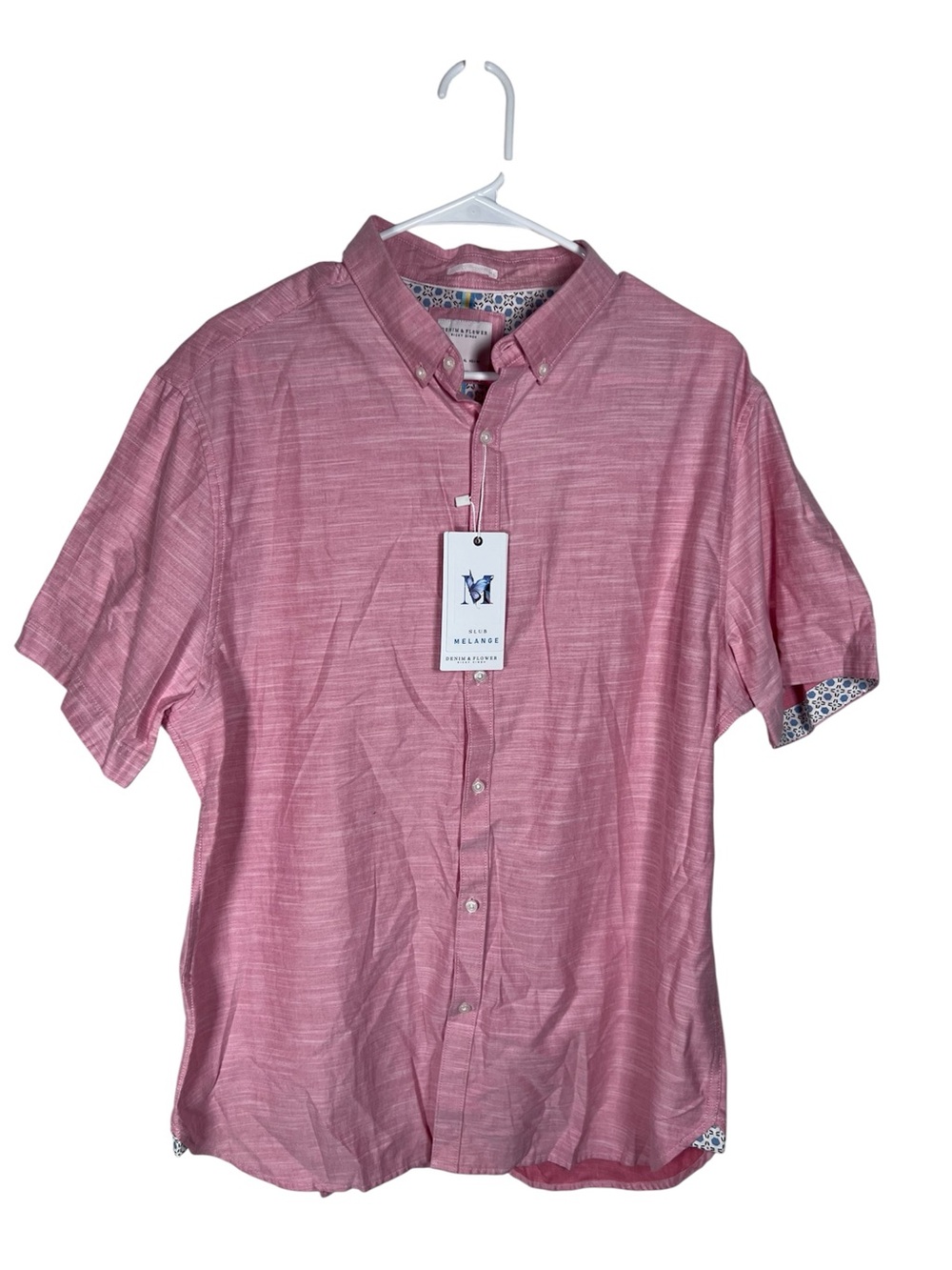 Denim & Flower Melanage Short-Sleeve Button-Down Shirt Size XL